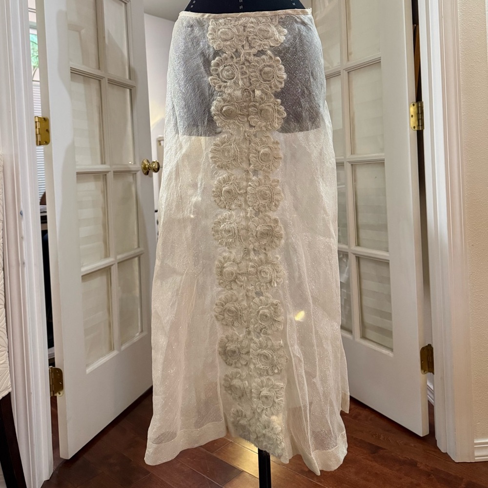 Sheer Midi Skirt with Embroidery - Picture 5 of 6
